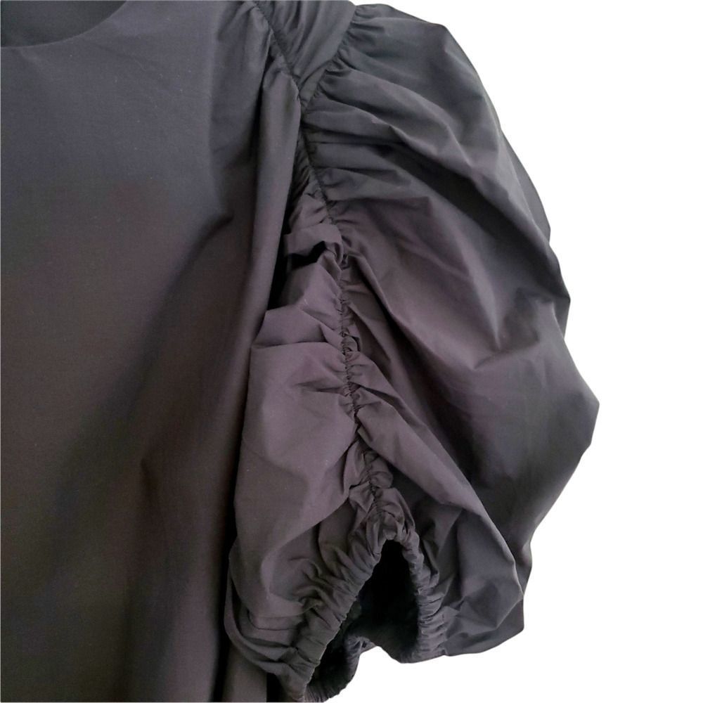 Paskal Puff Sleeve Flared A-Line black dress, Couture, size Medium - Picture 8 of 14